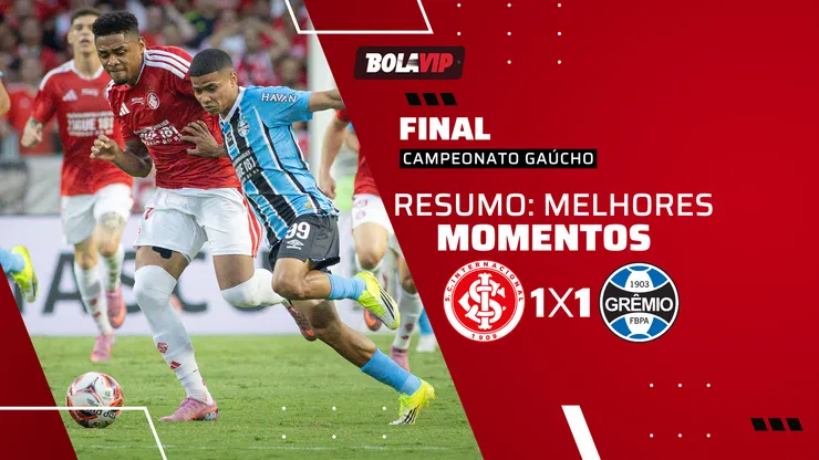 Internacional 1 x 1 Grêmio. Foto: Maxi Franzoi/AGIF