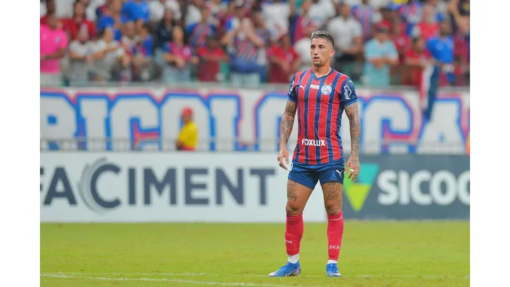 Kike Oliveira (Bahia) durante jogo contra o Vitória, no dia 07.03.2026. Foto: Walmir Cirne / Alamy