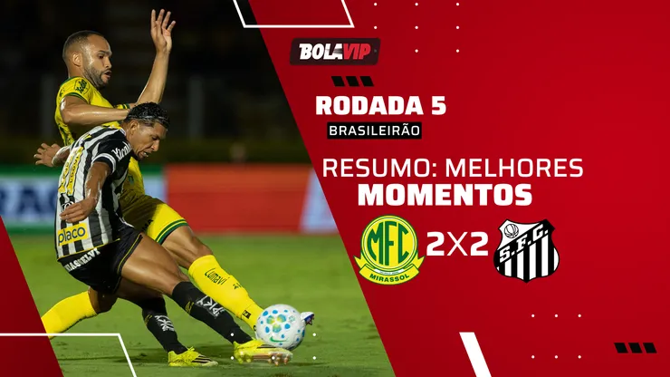 Mirassol 2 x 2 Santos. Foto: Joisel Amaral/AGIF