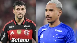Arrascaeta e Matheus Pereira vão se enfrentar em Flamengo x Cruzeiro - Fotos: Thiago Ribeiro/AGIF