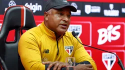Roger Machado durante sua apresentação no São Paulo. Foto: Rubens Chiri/São Paulo FC
