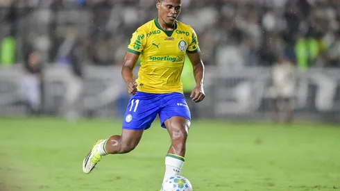 Jhon Arias (Palmeiras) durante jogo contra o Vasco, no dia 12.03.2026. Foto: Thiago Ribeiro / Alamy