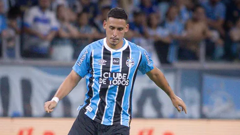 Erick Noriega jogador do Gremio durante partida contra o Internacional no estadio Arena do Gremio pelo campeonato Gaucho 2026. Foto: Maxi Franzoi/AGIF
