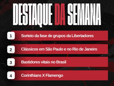 Agenda 16 a 22/03: Sorteio Libertadores e Brasileirão