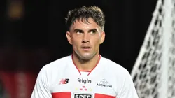 Enzo Diaz jogador do Sao Paulo durante partida contra o Gremio no estadio Morumbi pelo campeonato Brasileiro A 2026. Foto: Jota Erre/AGIF