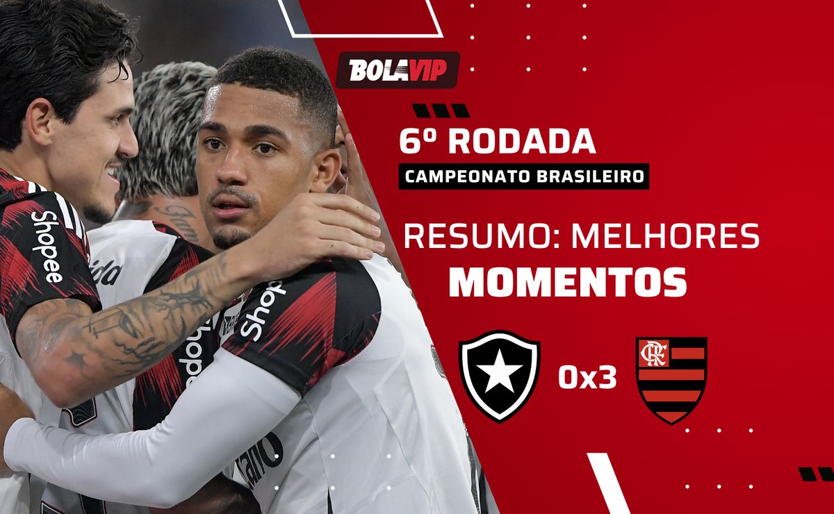 Botafogo 0 x 3 Flamengo: resumo completo e gols de Samuel Lino, Léo Pereira e Pedro pelo Brasileirão