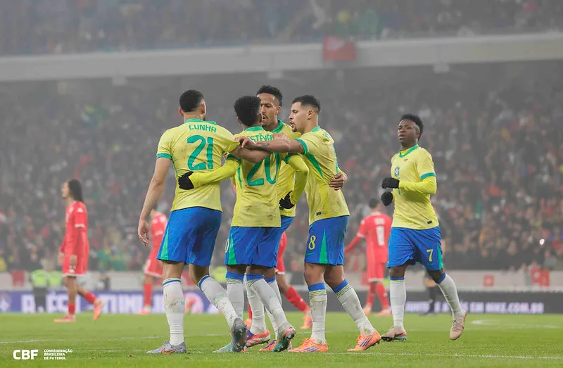 Seleção Brasileira durante amistoso antes da Copa do Mundo. Foto: Rafael Ribeiro/CBF