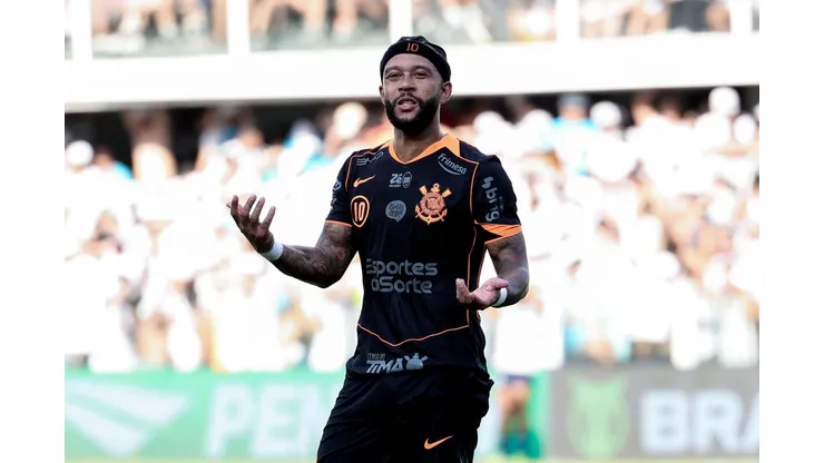 Memphis Depay (Corinthians) durante jogo contra o Santos, no dia 15.03.2026. Foto: SPP Sport Press Photo. /Alamy Live News