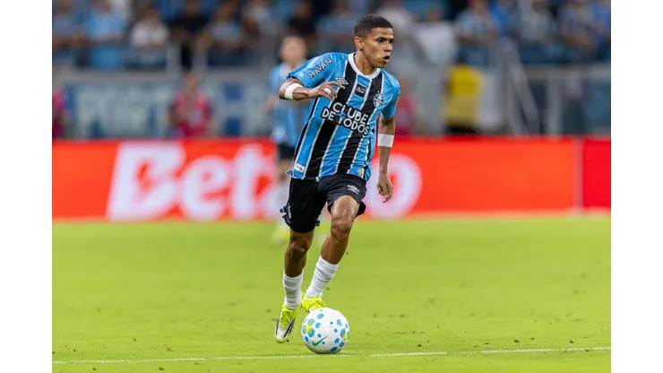 José Enamorado (Grêmio) durante jogo contra o Bragantino, no dia 12.03.2026. Foto: APS / Alamy