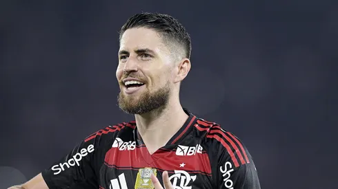 - Jorginho jogador do Flamengo comemora seu gol durante partida contra o Bragantino