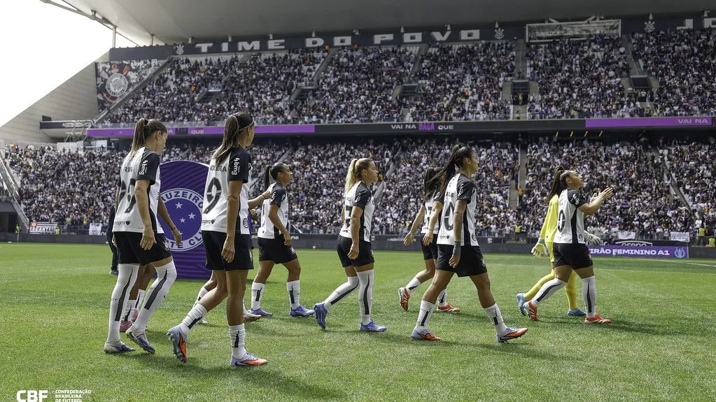 Elenco feminino do Corinthians na Neo Química Arena