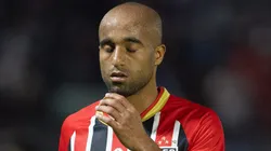 LUCAS MOURA jogador do Sao Paulo lamenta durante partida contra o Bragantino no estadio Cicero De Souza Marques pelo campeonato Brasileiro A 2026. Foto: Joisel Amaral/AGIF