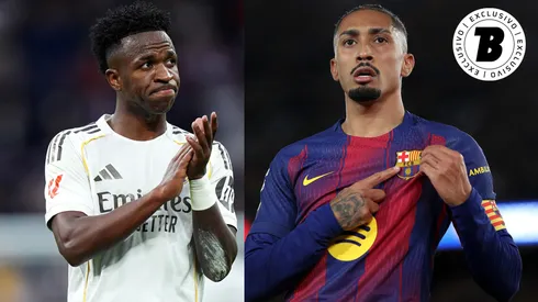 Vini Jr. e Raphinha vivem bom momento no futebol europeu - Fotos: Angel Martinez/Getty Images e Eric Alonso/Getty Images