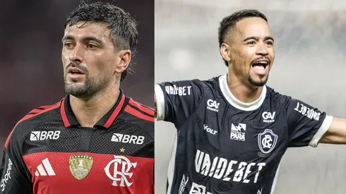 Arrascaeta e Yago Pikachu são os destaques de Flamengo e Remo - Fotos: Thiago Ribeiro/AGIF e Marcos Junior/AGIF