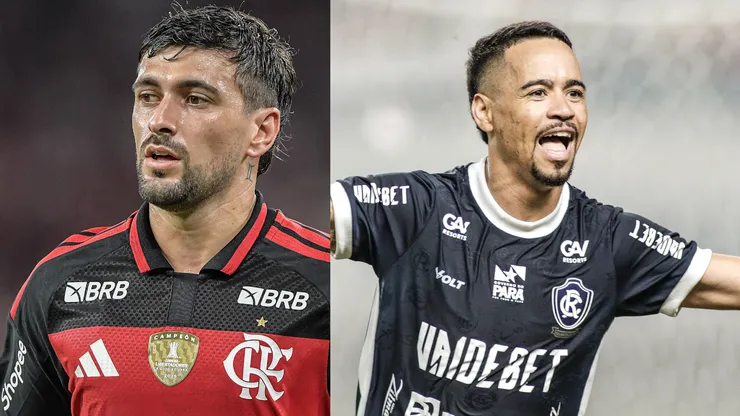 Arrascaeta e Yago Pikachu são os destaques de Flamengo e Remo - Fotos: Thiago Ribeiro/AGIF e Marcos Junior/AGIF