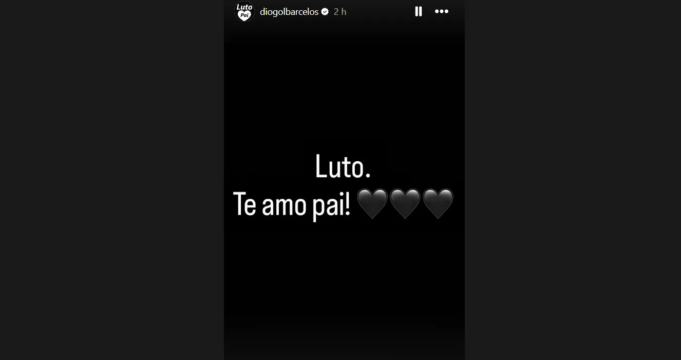 Ex-meia Diogo Barcelos lamentou morte do pai – Foto: Reprodução/Instagram