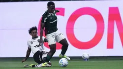 Jhon Arias jogador do Palmeiras disputa lance com Medina jogador do Botafogo. Foto: Ettore Chiereguini/AGIF