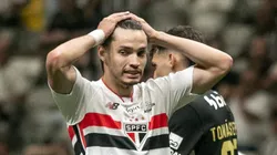 Bobadilla jogador do Sao Paulo durante partida contra o Atletico-MG no estadio Arena MRV pelo campeonato Brasileiro A 2025. Foto: Fernando Moreno/AGIF