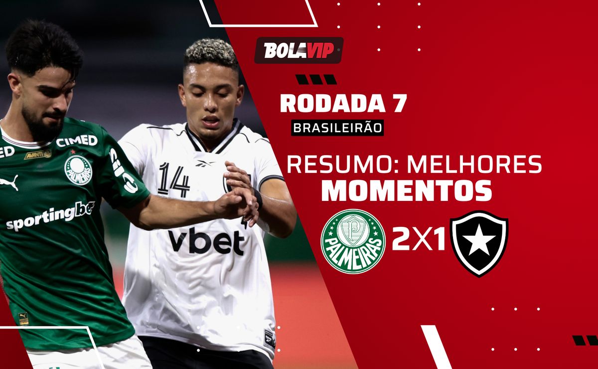 Palmeiras 2 x 1 Botafogo: resumo completo do jogo pelo Brasileirão 2026