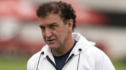 Cuca durante partida do Peixão na última passagem