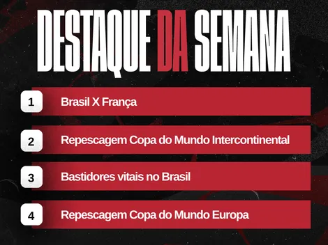 Agenda 23 a 29/03: Amistoso e Repescagem Copa do Mundo