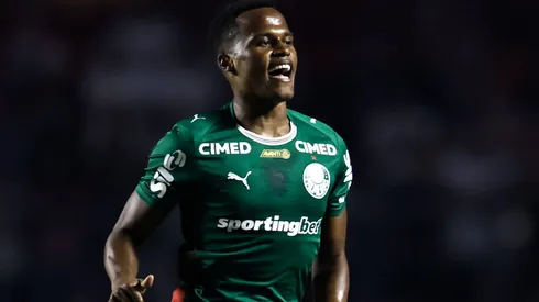 SP - SAO PAULO - 21/03/2026 - BRASILEIRO A 2026, SAO PAULO X PALMEIRAS - Arias jogador do Palmeiras comemora seu gol durante partida contra o Sao Paulo no estadio Morumbi pelo campeonato Brasileiro A 2026. Foto: Marcello Zambrana/AGIF