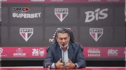 Torcida do São Paulo picha estádio e cobra saída de Rui Costa após clássico - Foto ReproduçãoSPFCPlay