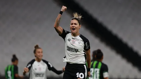 Gabi Zanotti celebra gol contra o América - Foto: Rodrigo Gazzanel / Corinthians