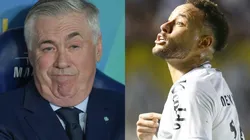 FotoxFoto: Ancelotti (Thiago Ribeiro/AGIF); Neymar (Mauricio De Souza/AGIF)