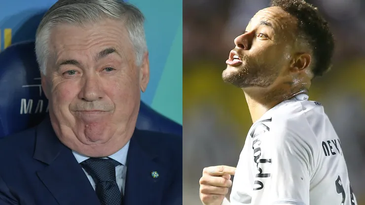 FotoxFoto: Ancelotti (Thiago Ribeiro/AGIF); Neymar (Mauricio De Souza/AGIF)