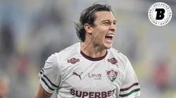 Canobbio jogador do Fluminense comemora seu gol durante partida contra o Vasco. Foto: Thiago Ribeiro/AGIF