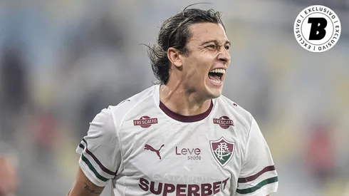 Canobbio jogador do Fluminense comemora seu gol durante partida contra o Vasco. Foto: Thiago Ribeiro/AGIF