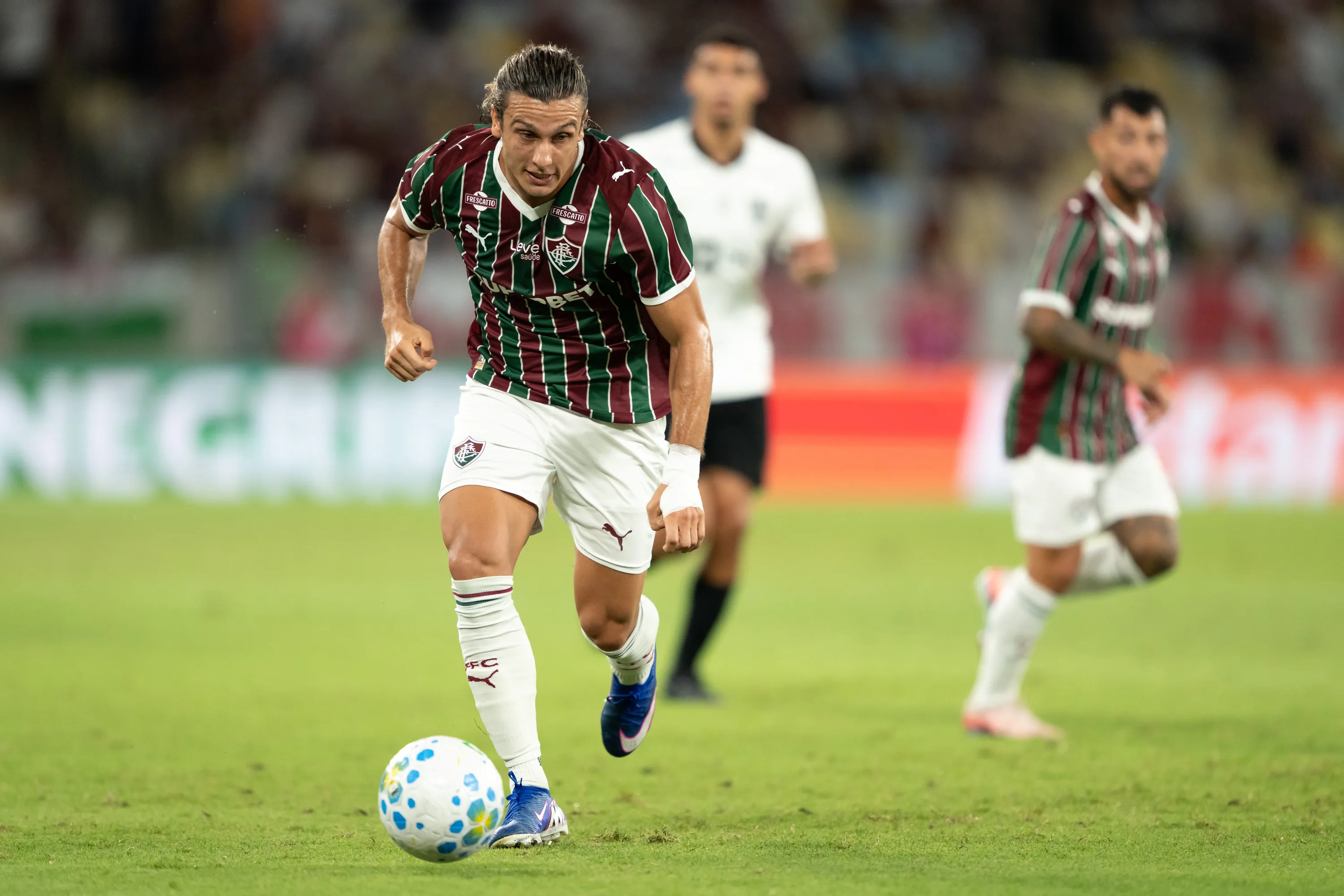 Canobbio jogador do Fluminense durante partida contra o Atletico-MG pelo campeonato Brasileiro A 2026. Foto: Jorge Rodrigues/AGIF