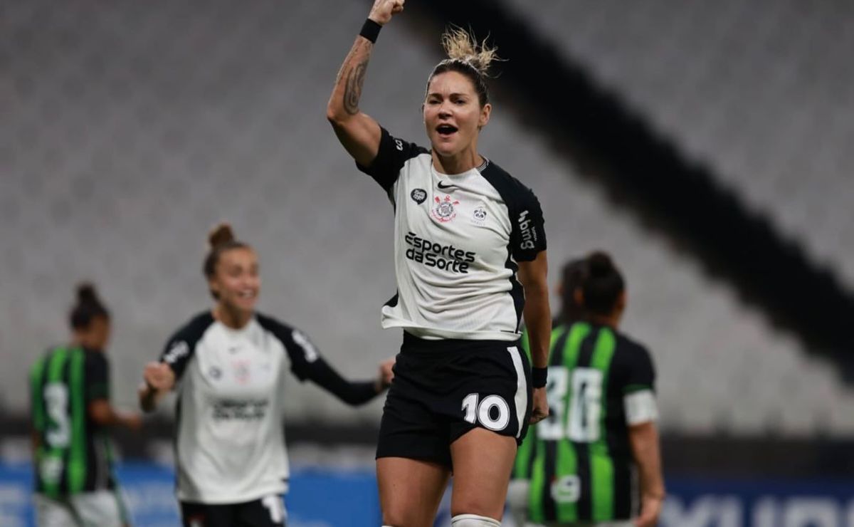 Com dois gols de Gabi Zanotti, Corinthians goleia América-MG e conquista primeira vitória com Emily Lima