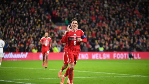 Eliminatórias da Copa do Mundo da FIFA, País de Gales contra Macedônia do Norte; Harry Wilson, do País de Gales, comemora seu terceiro gol (hat-trick) aos 81 minutos Contributor:Action Plus Sports Images