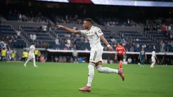 3CNGC60 Kylian Mbappe celebrating after scoring during the LaLiga match against Espanyol at Santiago Bernabeu, Madrid, 20/09/2025 Contributor:Jesús Hernández Bernal