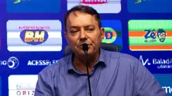 Arthur Jorge durante sua apresentação oficial como Tecnico do Cruzeiro em coletiva de imprensa realizada no CT Toca II. Foto: Fernando Moreno/AGIF