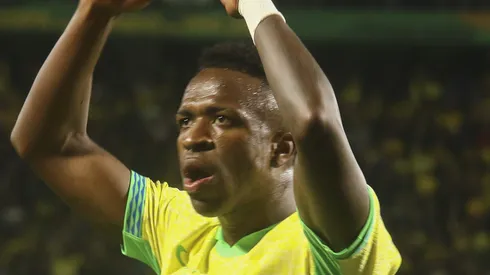 Vinicius Jr. jogador do Brasil durante partida contra o Equador no estadio Couto Pereira pelo campeonato Eliminatorias Copa Do Mundo 2026. Foto: Gabriel Machado/AGIF