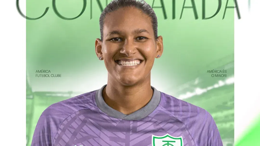 Goleira Tainá em anúncio feito pelo América-MG