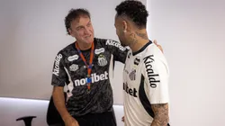 Cuca e Neymar no CT Rei Pelé em Santos.