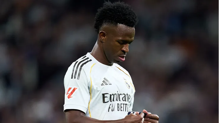 Vinicius Júnior jogador do Real Madrid em partida contra o Atletico de Madrid Estadio Santiago Bernabeu