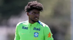 Hugo Souza goleiro da Seleção Brasileira durante treino na Granja Comary em Teresópolis. Foto: Marlon Costa/AGIF