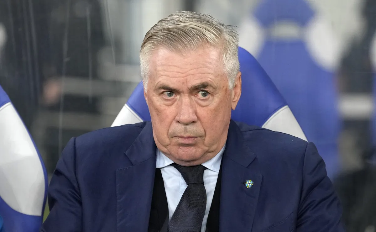 Carlo Ancelotti perdeu três dos nove jogos no comando da seleção brasileira e tem aproveitamento de 51%