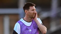 Messi durante sessão de treinamento da Seleção da Argentina