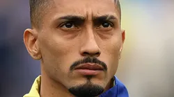 Raphinha durante partida da Seleção Brasileira em Boston