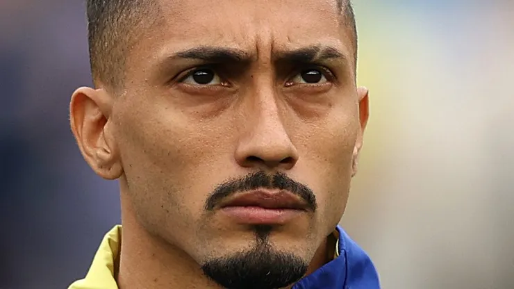 Raphinha durante partida da Seleção Brasileira em Boston