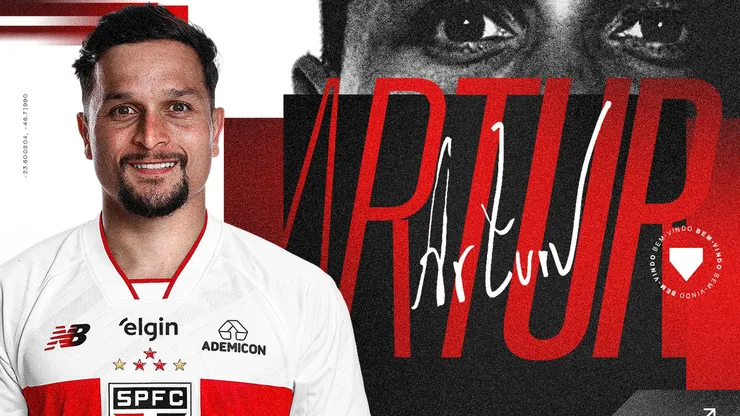 Artur foi anunciado pelo São Paulo. Foto: Divulgação/São Paulo