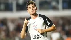 Breno Bidon jogador do Corinthians comemora seu gol durante partida contra o Bahia. Foto: Mauricio De Souza/AGIF