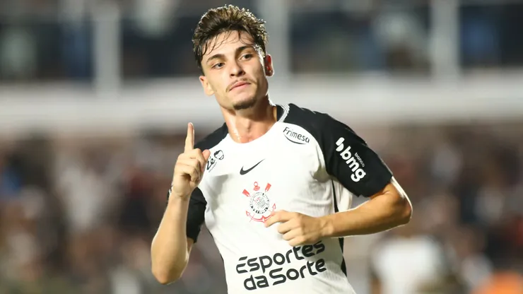 Breno Bidon jogador do Corinthians comemora seu gol durante partida contra o Bahia. Foto: Mauricio De Souza/AGIF