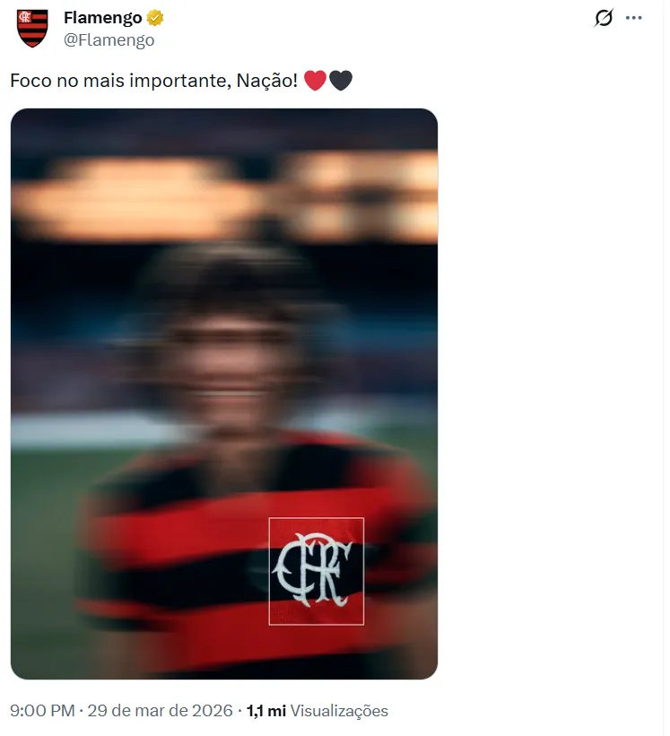 Postagem do Flamengo com montagem de Zico não repercutiu bem. Foto: Reprodução/X